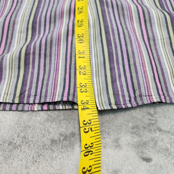 Alan Flusser Men's Dress Shirt Multicolor Striped Long Sleeve Purple Size 2XL - Picture 7 of 12